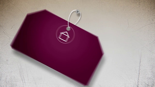 抽象的葡萄酒标签与房子符号平面动画。视频素材