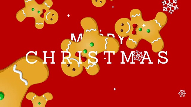圣诞快乐，姜饼人动画视频素材