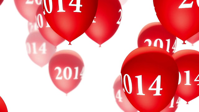 气球2014红上白(环)视频素材
