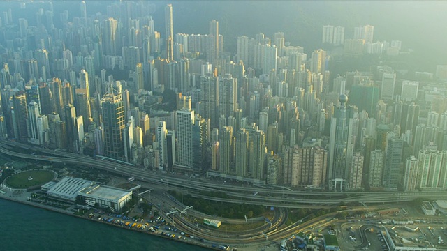 鸟瞰图香港太平山顶视频素材