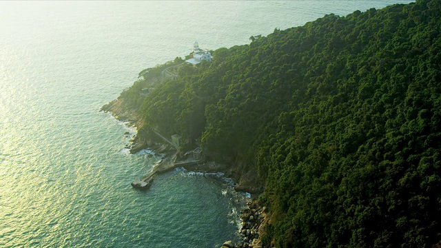 鸟瞰图香港沿海岛屿视频素材