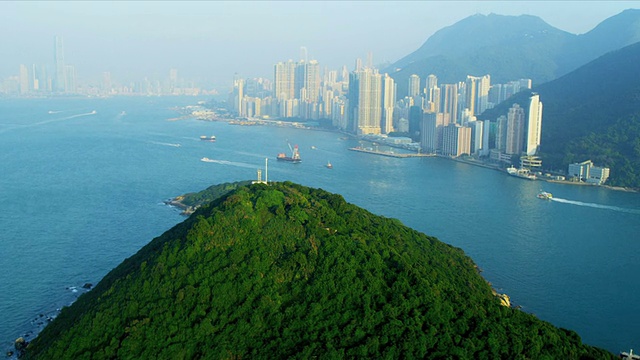 下香港鸟瞰图视频素材
