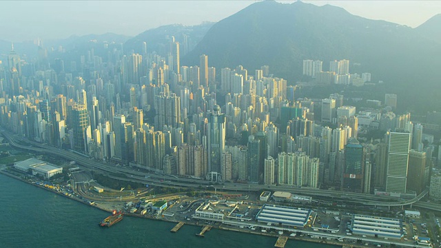 鸟瞰图香港高士威公路视频素材