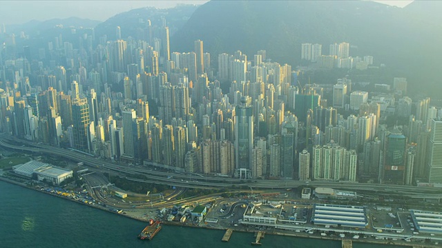 鸟瞰图香港太平山顶视频素材