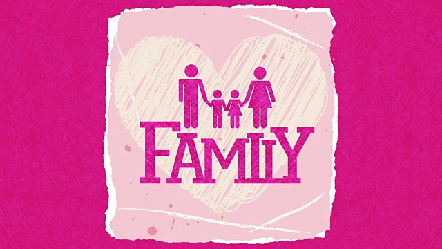 粉色背景的家庭设计，视频动画视频下载