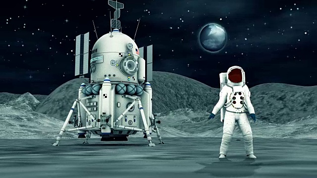 宇航员在月球上跳舞视频素材