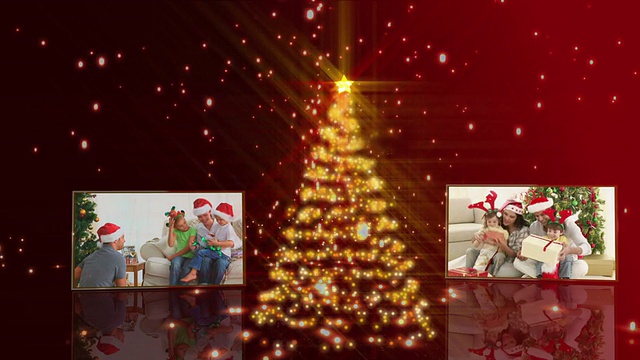 圣诞树和家庭动画视频下载