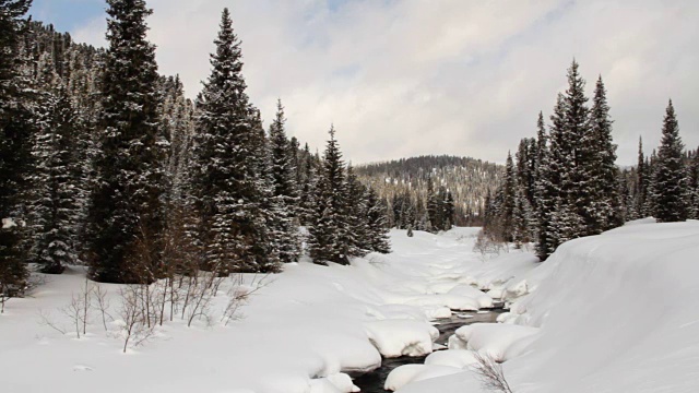 冬天的河和雪。视频下载