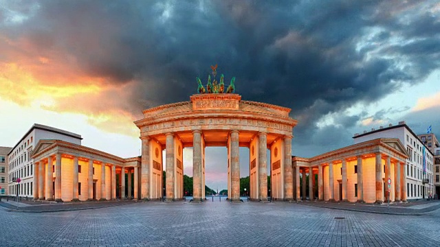 柏林-勃兰登堡门，时间流逝视频素材