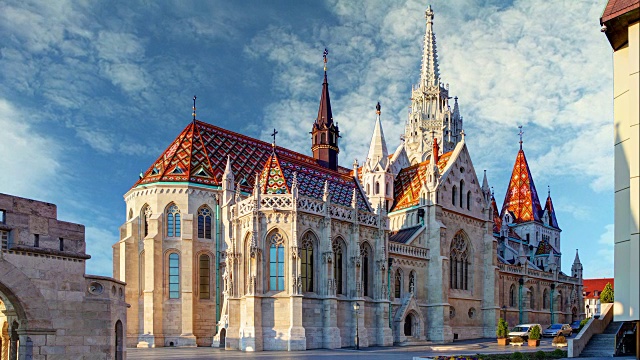 匈牙利布达佩斯马赛厄斯教堂广场时光流逝视频下载