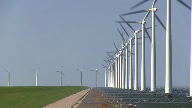 风电场在水中产生替代能源视频下载