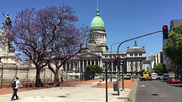 阿根廷国会大楼街景视频下载