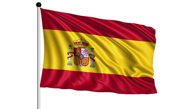 西班牙国旗-环路(+ alpha通道)视频素材