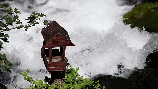 瀑布上的鸟屋视频下载