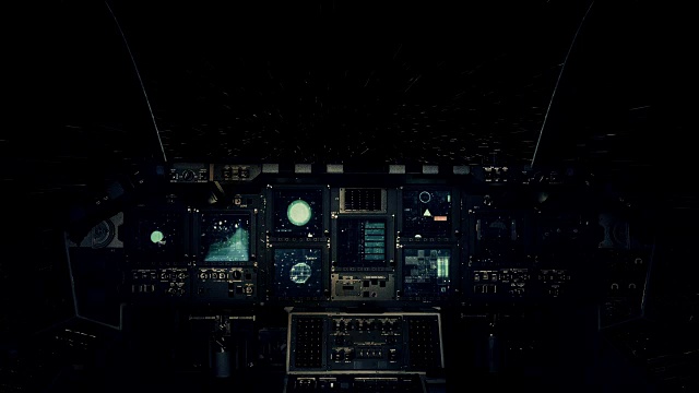 飞船驾驶舱内的一个飞行员的观点，在星际间旅行的光速视频素材