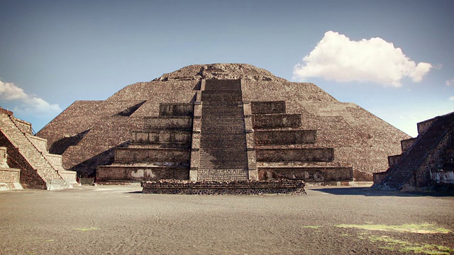 特奥蒂瓦坎阿兹特克金字塔，墨西哥视频素材