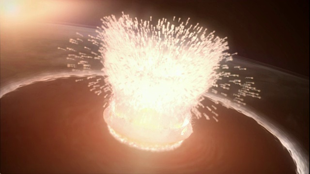 彗星撞击地球引起的巨大蘑菇云的计算机图形视频下载