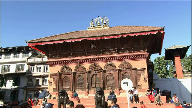 杜巴广场的印度教寺庙视频下载