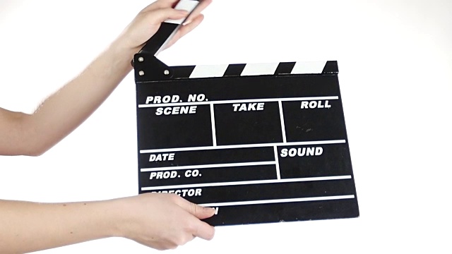 人用电影制作拍板，上白，慢动作视频素材