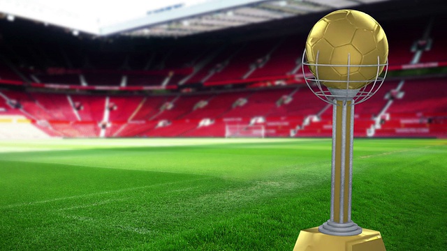 金和银足球奖杯3D视频下载