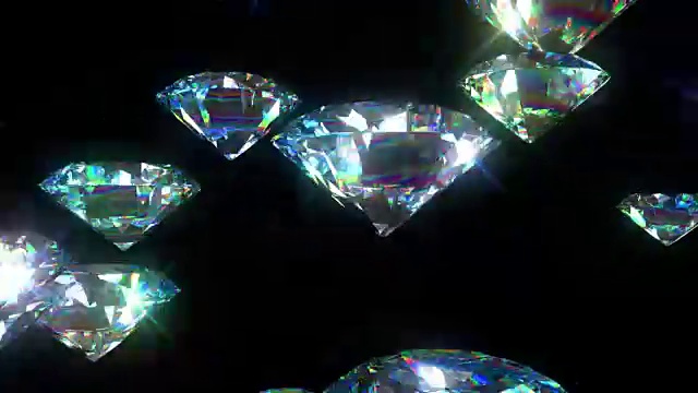 明亮的钻石环动画。豪华的背景。HD 1080。视频素材