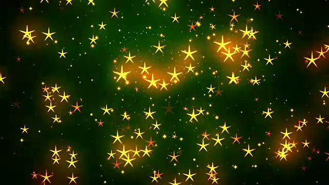 庆祝星星绿色可循环背景视频素材