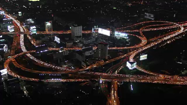 曼谷高速公路。晚上时间流逝。视频下载