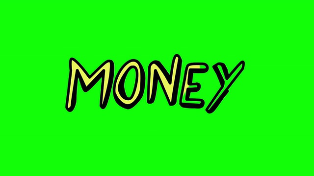 动画中的“钱”字缓缓出现视频素材