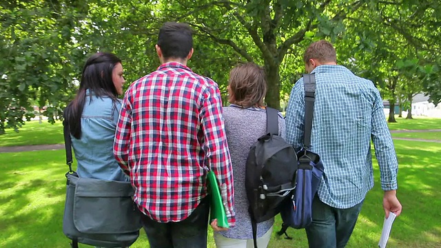 学生在外面散步视频素材