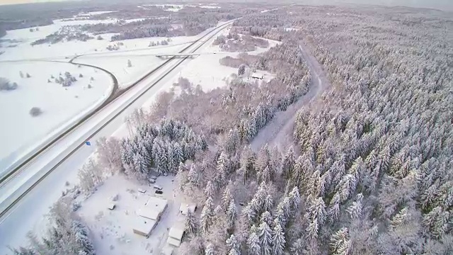 冬季白城的鸟瞰图视频素材