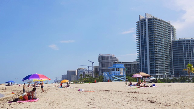 美国迈阿密海滩夏季日好莱坞块4k佛罗里达视频素材