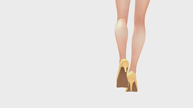 性感女人的腿在高跟鞋后视图视频素材
