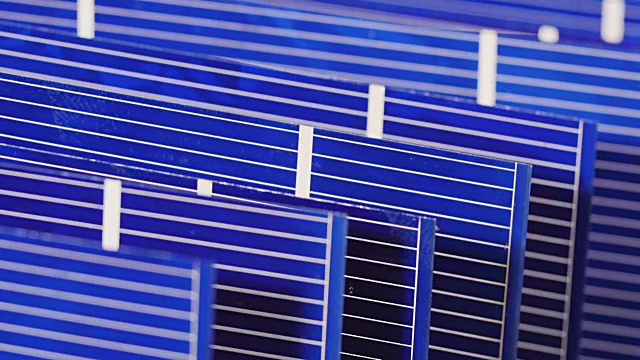 太阳能电池板电池组件，详细视图视频素材