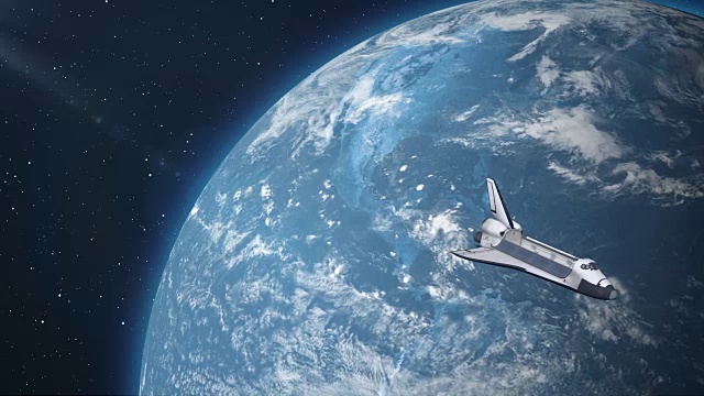 地球上空的航天飞机。视频素材