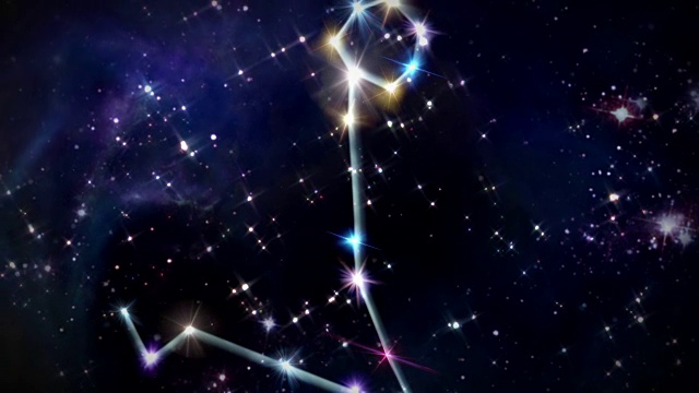 双鱼座星座的空间轨迹视频素材