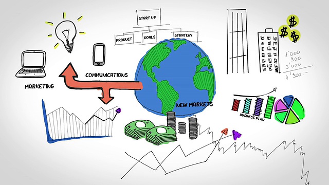 显示全球金融增长的动画视频素材