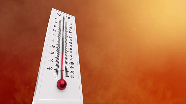 增加温度计上的温度。视频素材