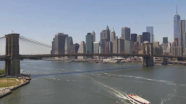 美国曼哈顿桥纽约市中心全景4k视频素材
