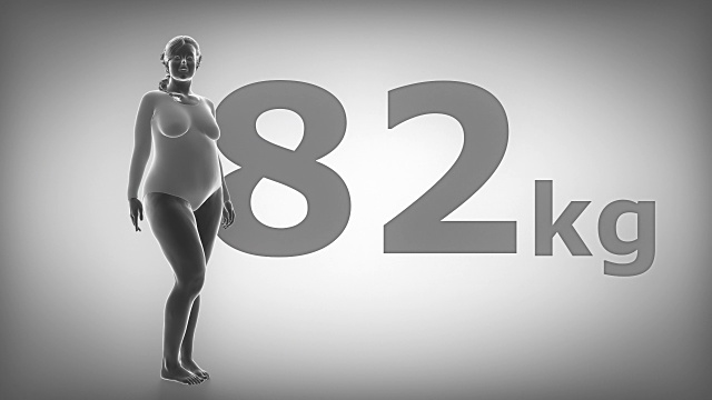 女性肥胖概念-体重从胖到瘦视频素材