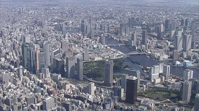 AERIAL，筑地鱼市，东京视频素材