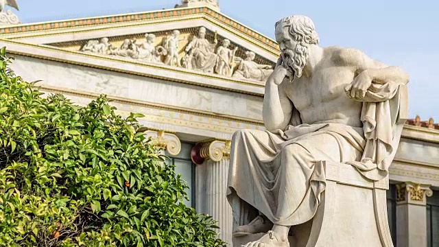 科学家苏格拉底的大理石雕像视频素材