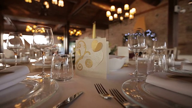 精美的婚宴餐桌视频素材