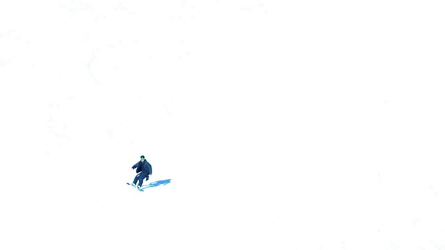 滑雪板上的纯白斜坡视频素材