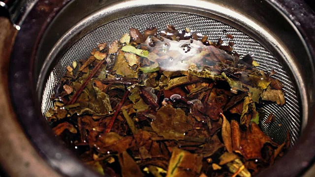 中国白茶滤茶器视频素材