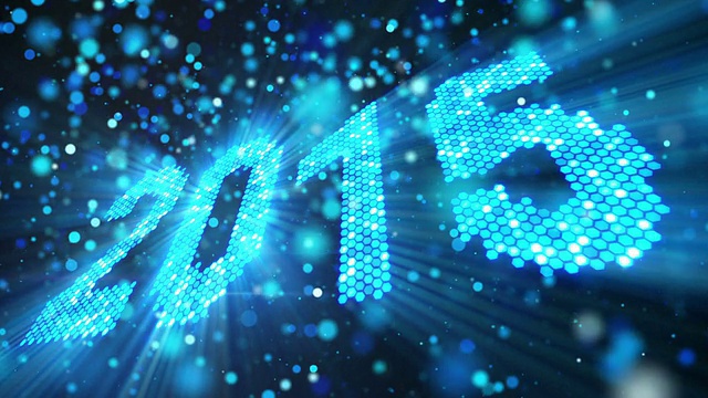 迎接2015年的闪亮蓝色元素循环视频素材