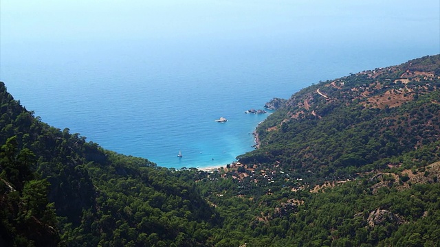 土耳其地中海海岸线景观全景图视频下载
