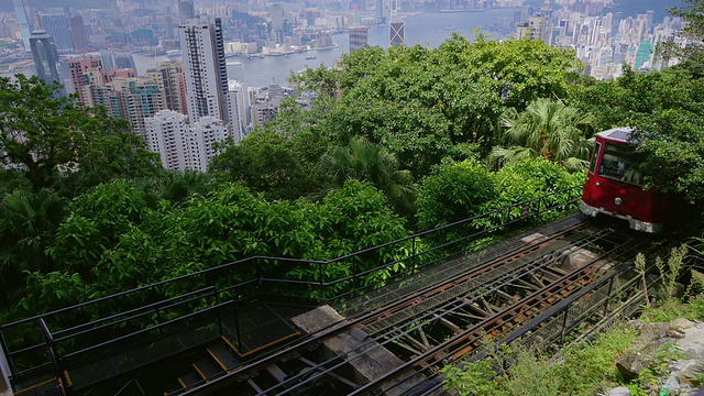 香港。山顶电车。视频素材