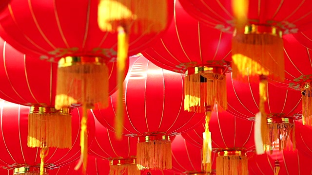 红灯笼，庆祝中国新年视频素材