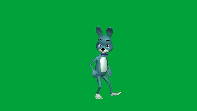 绿色屏幕上迷人的跳舞兔子:循环+哑光视频素材