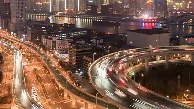 南浦大桥夜景/中国上海视频素材